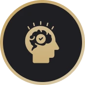 Head with brain and clock icon