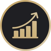 Growth increasing graph symbol